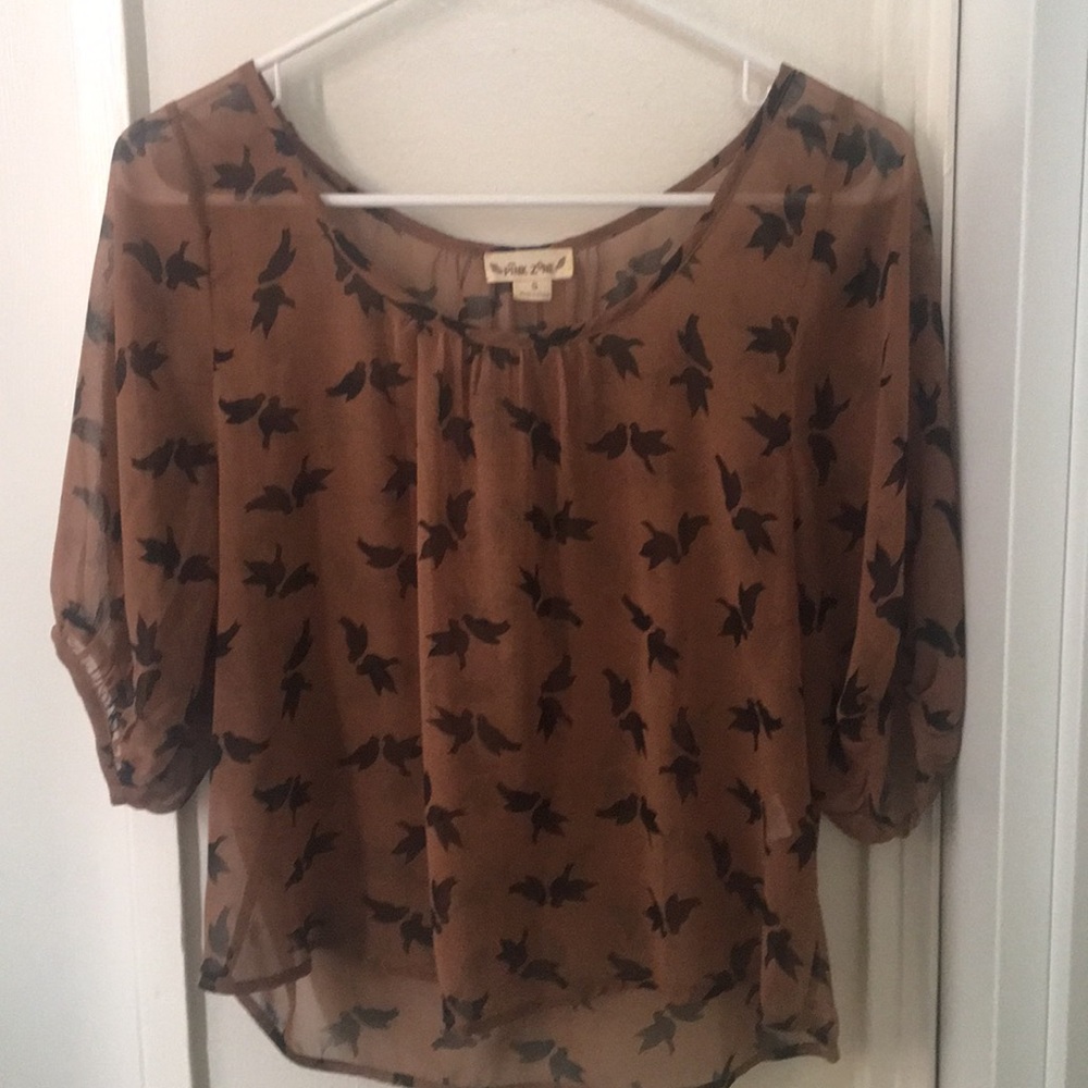 Blouse with kissing birds - see through!